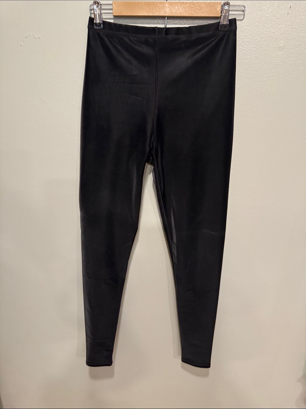naked wardrobe black Faux leather leggings